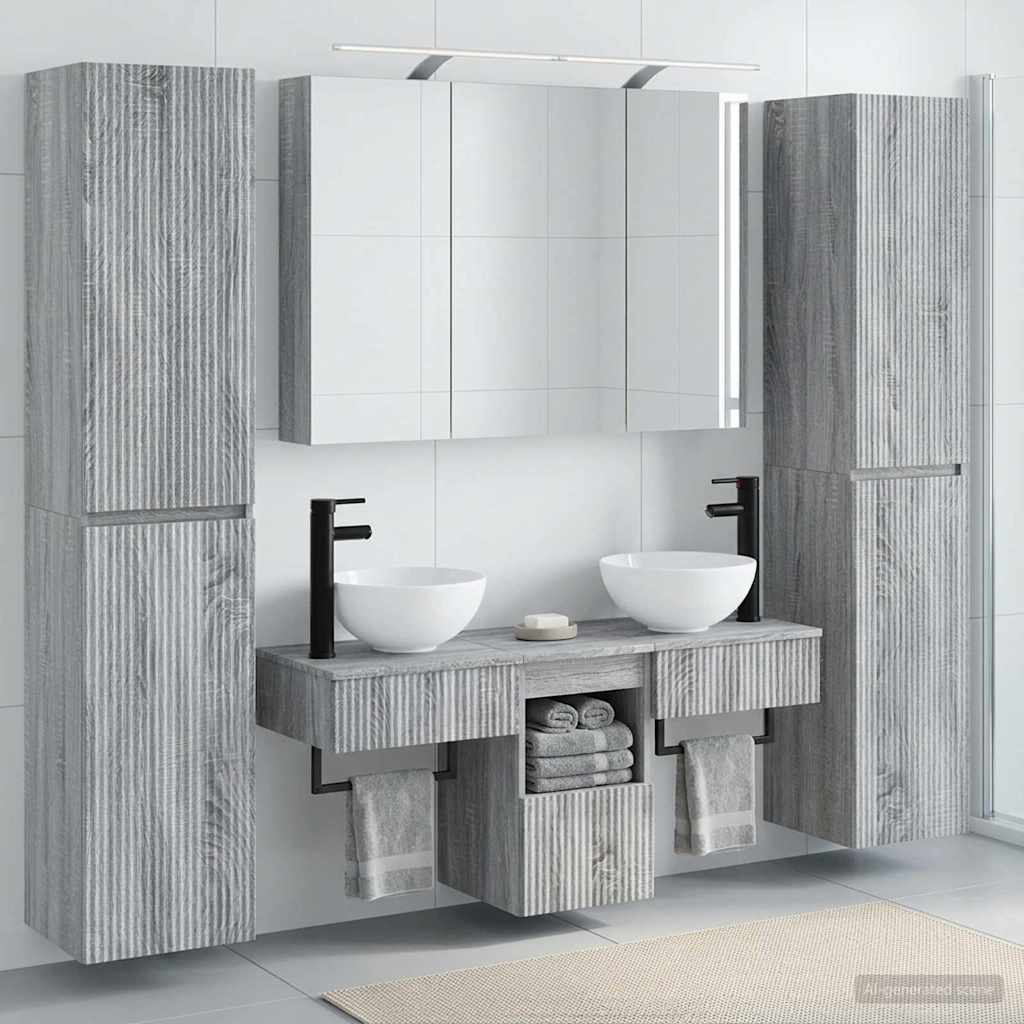 vidaXL Bathroom Furniture Set 6 pcs Grey Sonoma 1