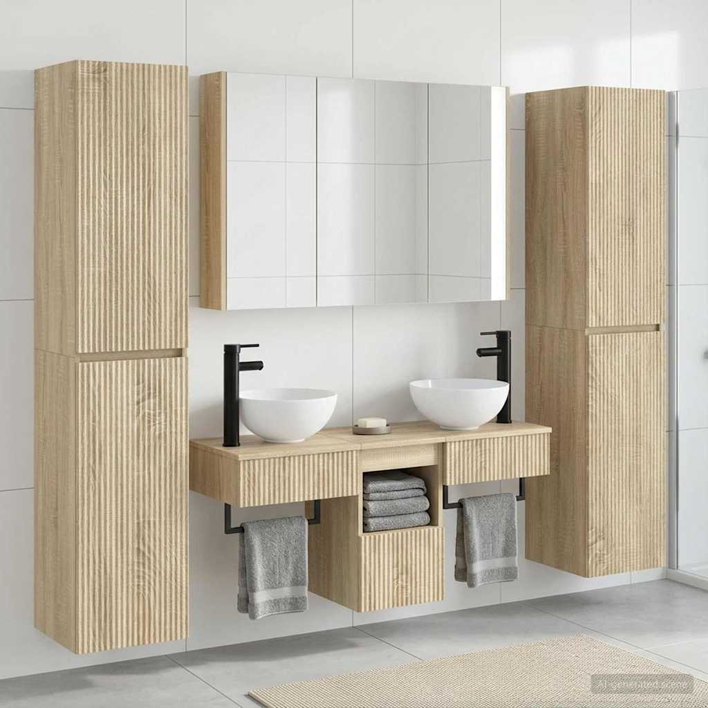 vidaXL Bathroom Furniture Set 6 pcs Sonoma Oak 4