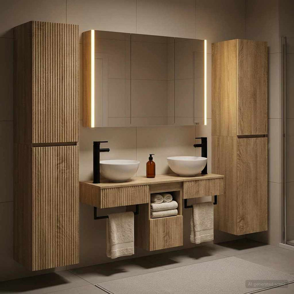 vidaXL Bathroom Furniture Set 6 pcs Sonoma Oak