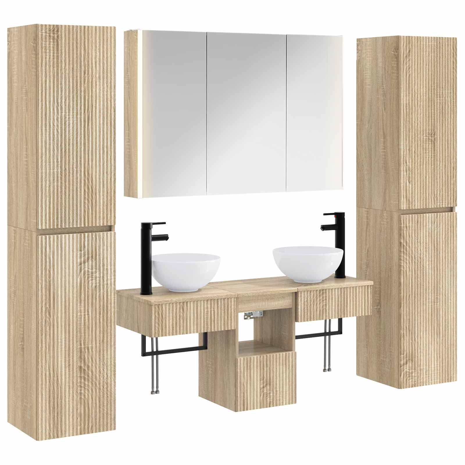 vidaXL Bathroom Furniture Set 6 pcs Sonoma Oak 2