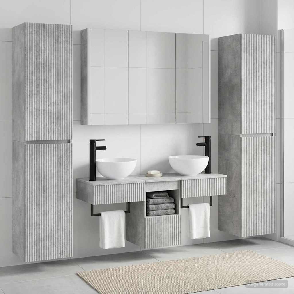 vidaXL Bathroom Furniture Set 6 pcs Concrete Grey 1