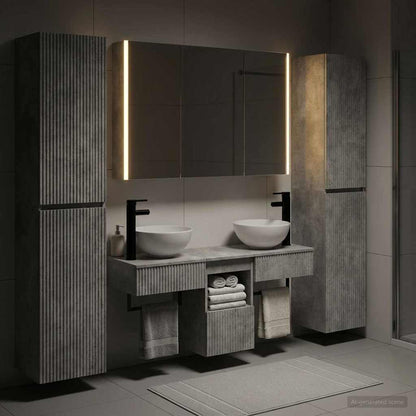 vidaXL Bathroom Furniture Set 6 pcs Concrete Grey 4
