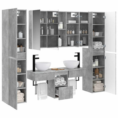 vidaXL Bathroom Furniture Set 6 pcs Concrete Grey 3