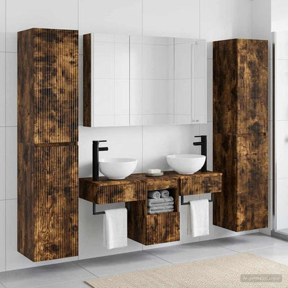 vidaXL Bathroom Furniture Set 6 pcs Smoked Oak 4