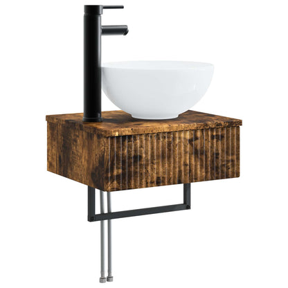 vidaXL Bathroom Furniture Set 6 pcs Smoked Oak 5