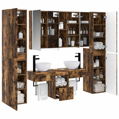 vidaXL Bathroom Furniture Set 6 pcs Smoked Oak 3