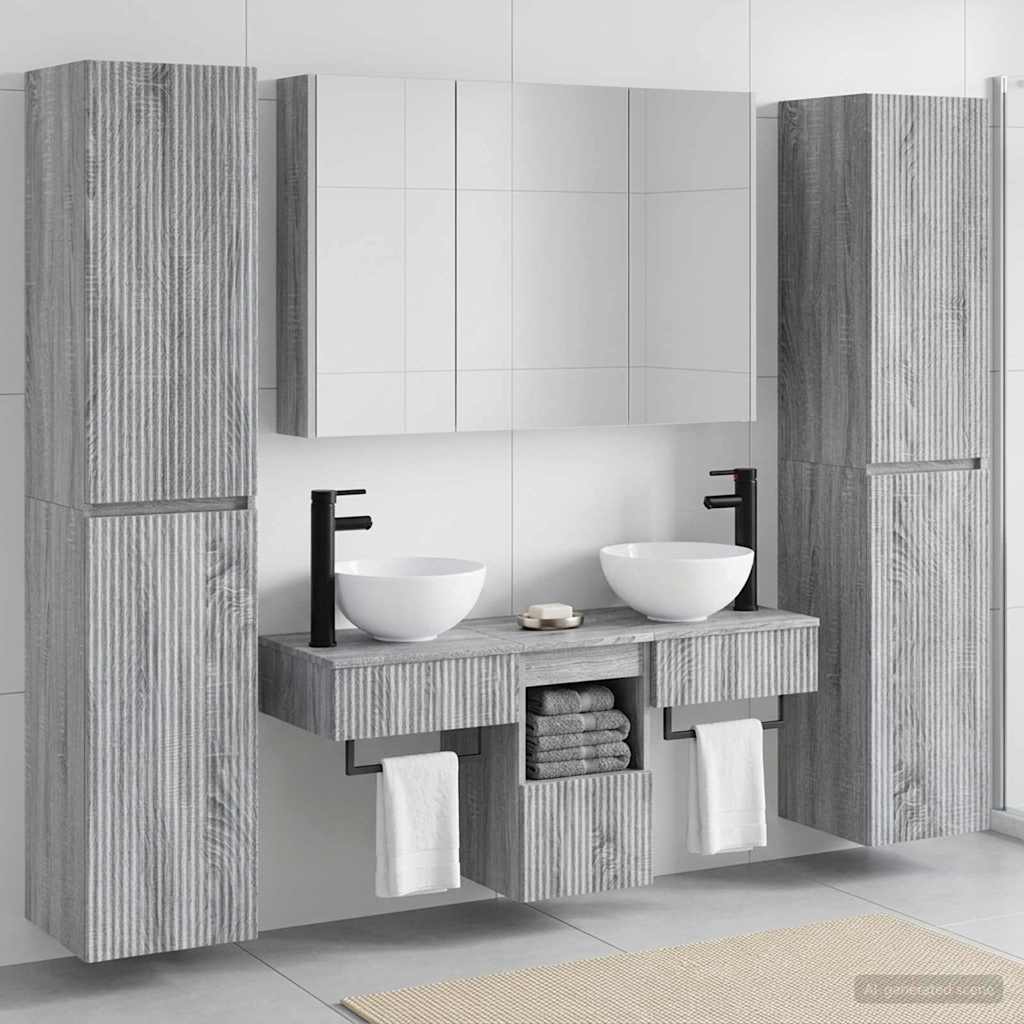 vidaXL Bathroom Furniture Set 6 pcs Grey Sonoma 1