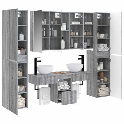 vidaXL Bathroom Furniture Set 6 pcs Grey Sonoma 3