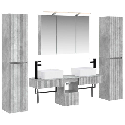 vidaXL Bathroom Furniture Set 6 pcs Concrete Grey 2