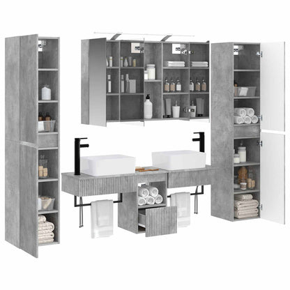 vidaXL Bathroom Furniture Set 6 pcs Concrete Grey 3