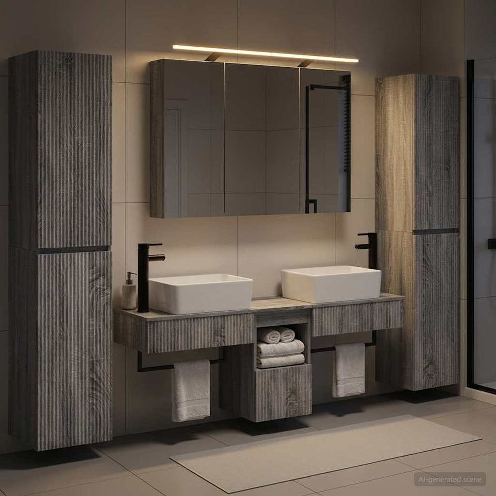 vidaXL Bathroom Furniture Set 6 pcs Grey Sonoma