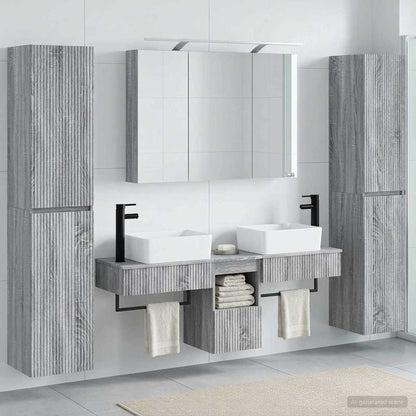 vidaXL Bathroom Furniture Set 6 pcs Grey Sonoma 4