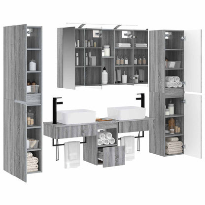 vidaXL Bathroom Furniture Set 6 pcs Grey Sonoma 3
