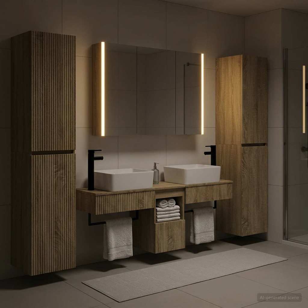 vidaXL Bathroom Furniture Set 6 pcs Sonoma Oak 1