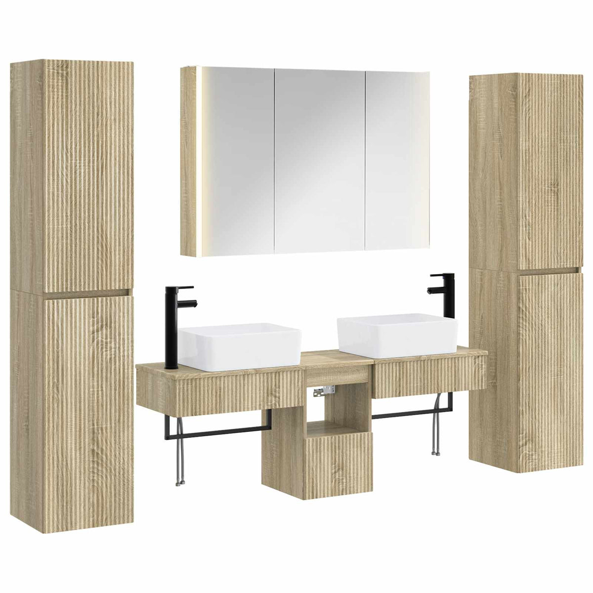 vidaXL Bathroom Furniture Set 6 pcs Sonoma Oak 2