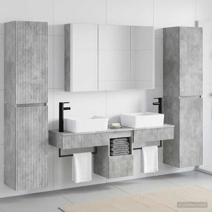 vidaXL Bathroom Furniture Set 6 pcs Concrete Grey 4