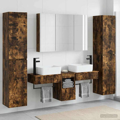 vidaXL Bathroom Furniture Set 6 pcs Smoked Oak 4