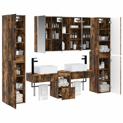 vidaXL Bathroom Furniture Set 6 pcs Smoked Oak 3