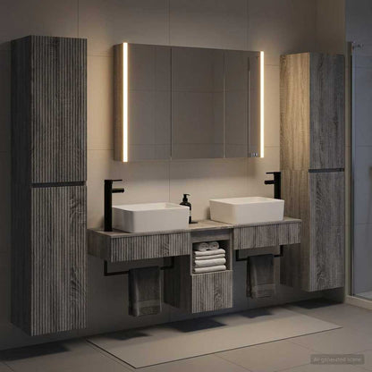 Bathroom Furniture Set 6 pcs 100 x 15.5 x 70 cm Grey sonoma