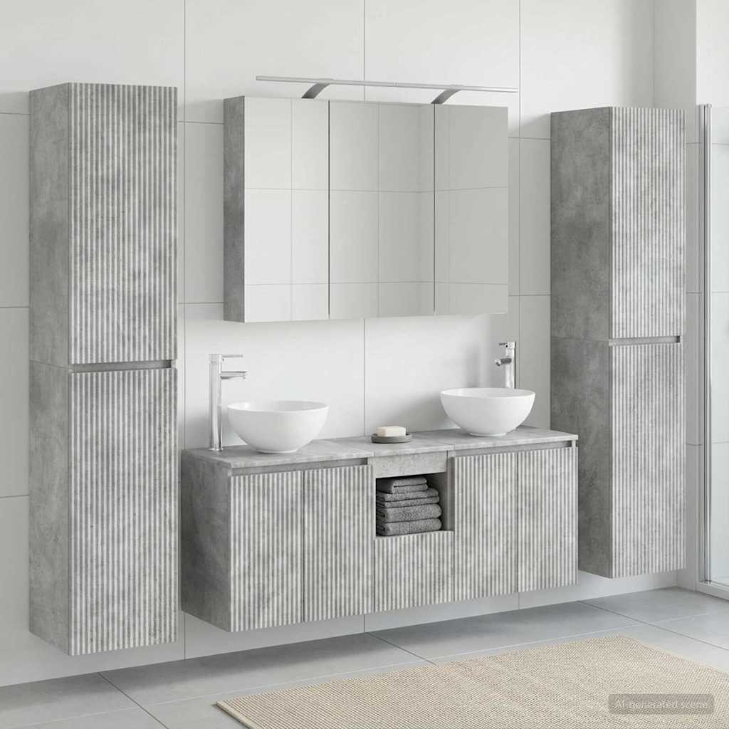 vidaXL Bathroom Furniture Set 6 pcs Concrete Grey 4