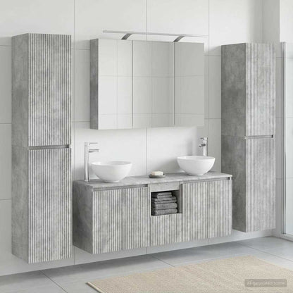 vidaXL Bathroom Furniture Set 6 pcs Concrete Grey 4