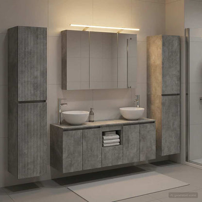 vidaXL Bathroom Furniture Set 6 pcs Concrete Grey 1