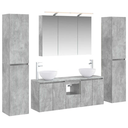 vidaXL Bathroom Furniture Set 6 pcs Concrete Grey 2