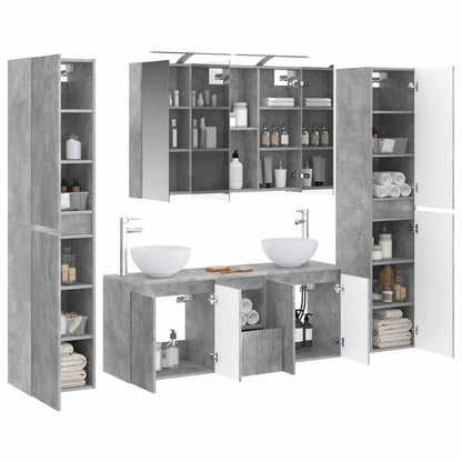 vidaXL Bathroom Furniture Set 6 pcs Concrete Grey 3