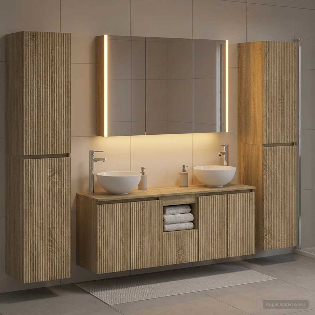 vidaXL Bathroom Furniture Set 6 pcs Sonoma Oak 4