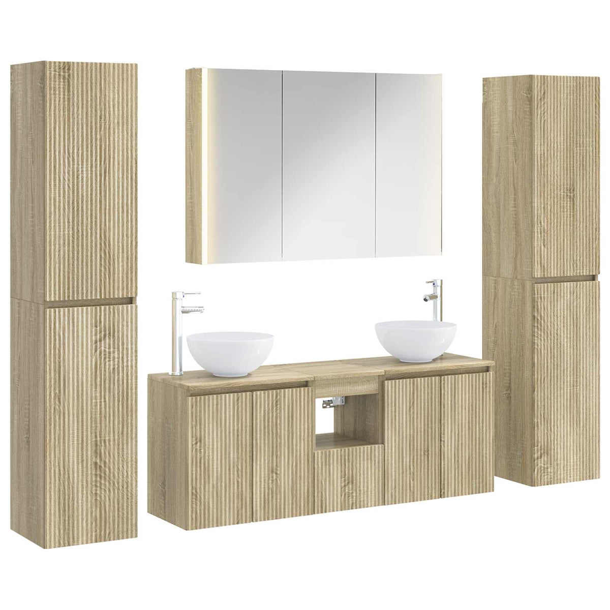 vidaXL Bathroom Furniture Set 6 pcs Sonoma Oak 2