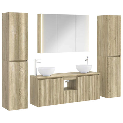 vidaXL Bathroom Furniture Set 6 pcs Sonoma Oak 2