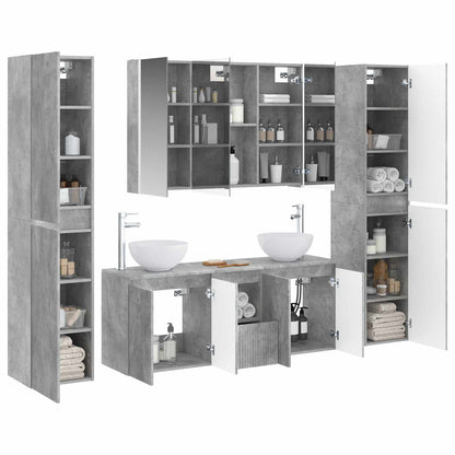 vidaXL Bathroom Furniture Set 6 pcs Concrete Grey 3