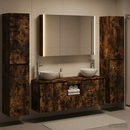 vidaXL Bathroom Furniture Set 6 pcs Smoked Oak 4