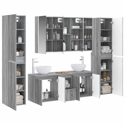 vidaXL Bathroom Furniture Set 6 pcs Grey Sonoma 3