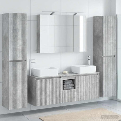 vidaXL Bathroom Furniture Set 6 pcs Concrete Grey 4