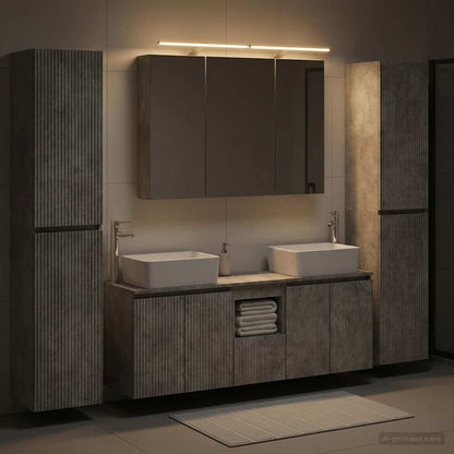 vidaXL Bathroom Furniture Set 6 pcs Concrete Grey 1