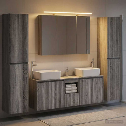 vidaXL Bathroom Furniture Set 6 pcs Grey Sonoma 4