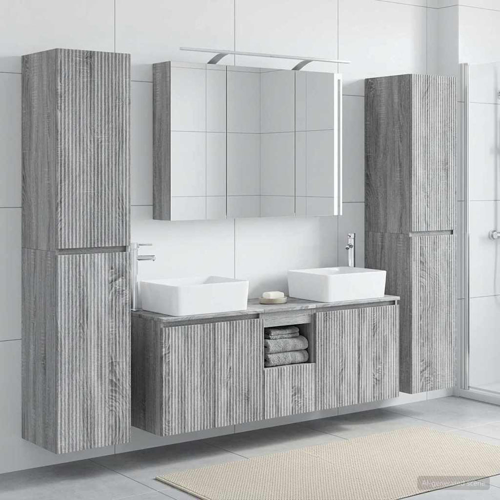 vidaXL Bathroom Furniture Set 6 pcs Grey Sonoma
