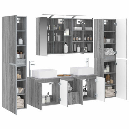 vidaXL Bathroom Furniture Set 6 pcs Grey Sonoma 3