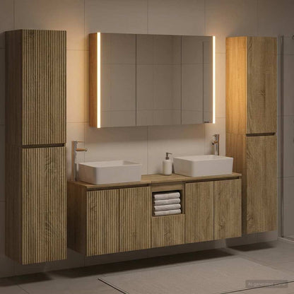 vidaXL Bathroom Furniture Set 6 pcs Sonoma Oak 1