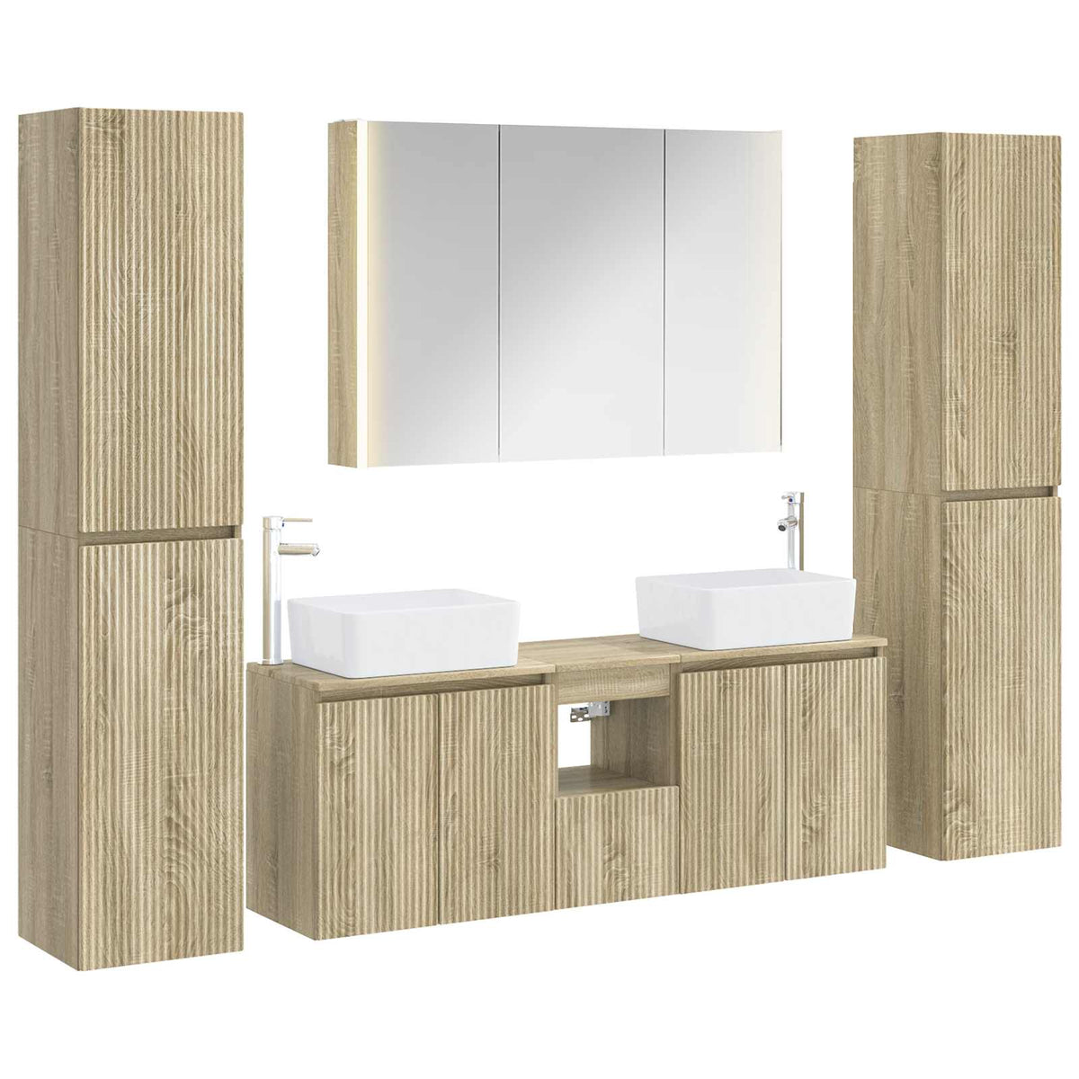 vidaXL Bathroom Furniture Set 6 pcs Sonoma Oak 2