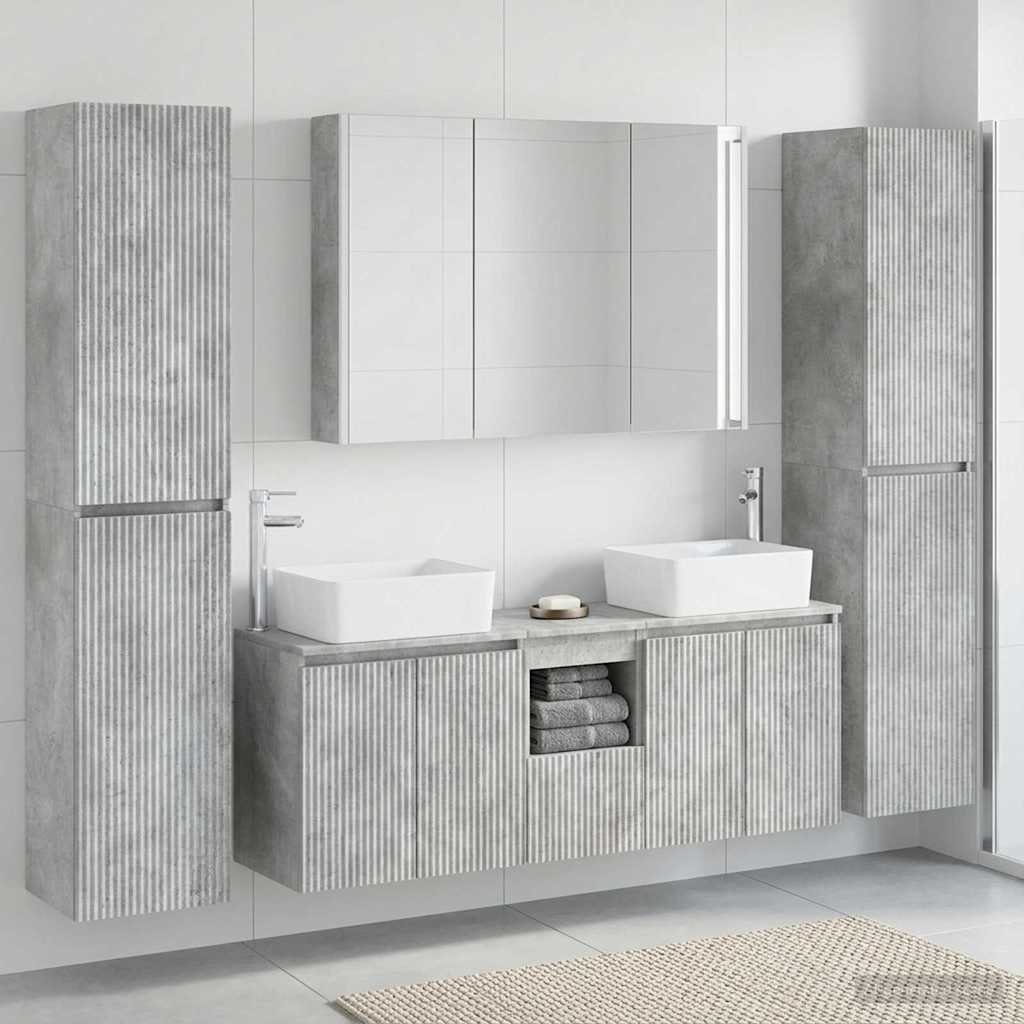 vidaXL Bathroom Furniture Set 6 pcs Concrete Grey 1