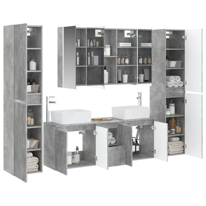 Bathroom Furniture Set 6 pcs 100 x 15.5 x 70 cm Concrete grey