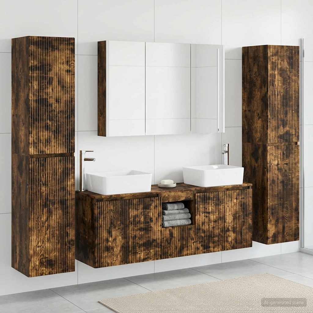 vidaXL Bathroom Furniture Set 6 pcs Smoked Oak 4