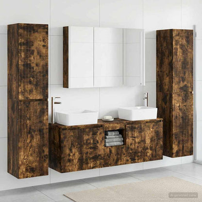 vidaXL Bathroom Furniture Set 6 pcs Smoked Oak 4