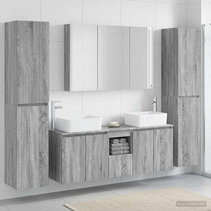 vidaXL Bathroom Furniture Set 6 pcs Grey Sonoma 1
