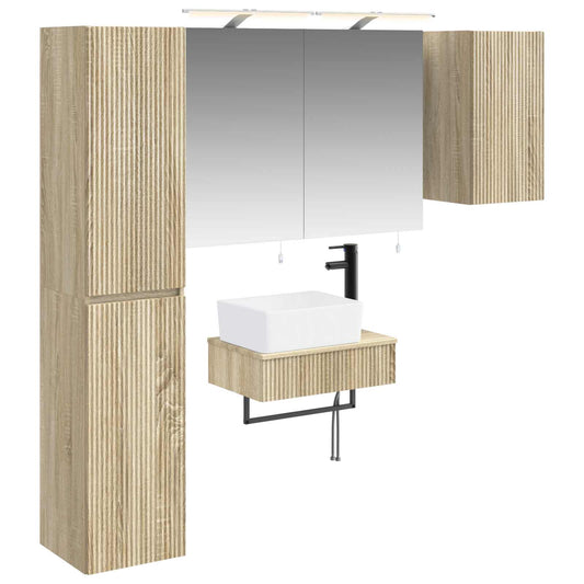 vidaXL Bathroom Furniture Set 5 pcs Sonoma Oak 2