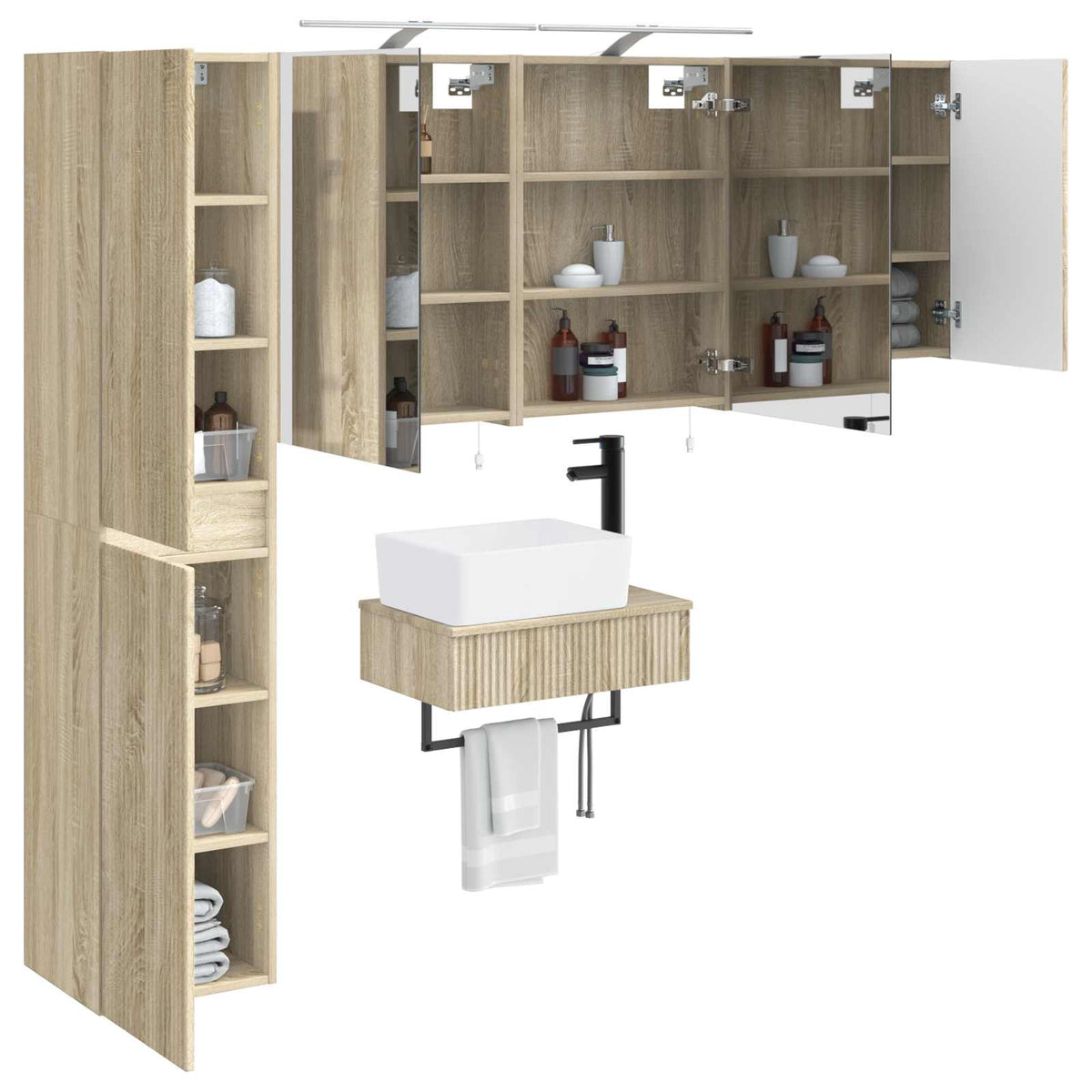 Bathroom Furniture Set 5 pcs 33 x 34.5 x 160 cm Sonoma oak