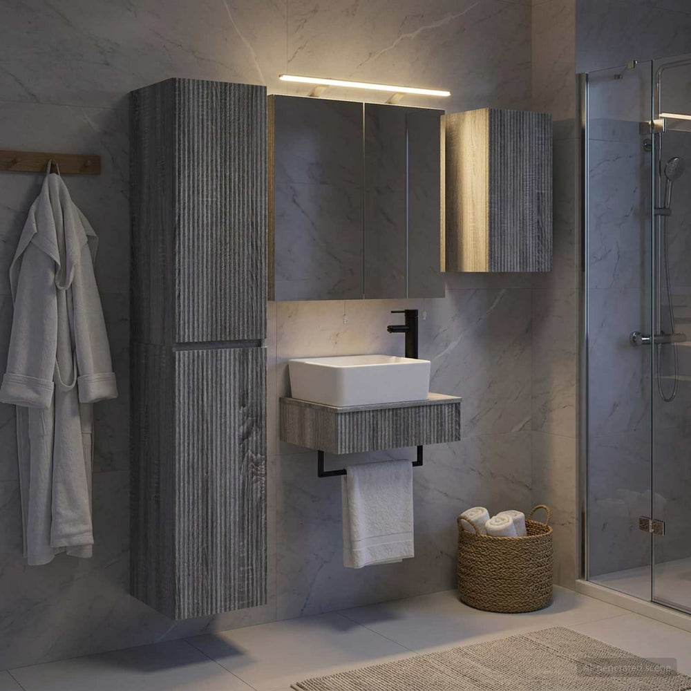 vidaXL Bathroom Furniture Set 5 pcs Grey Sonoma