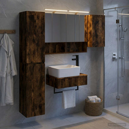 vidaXL Bathroom Furniture Set 5 pcs Smoked Oak 1
